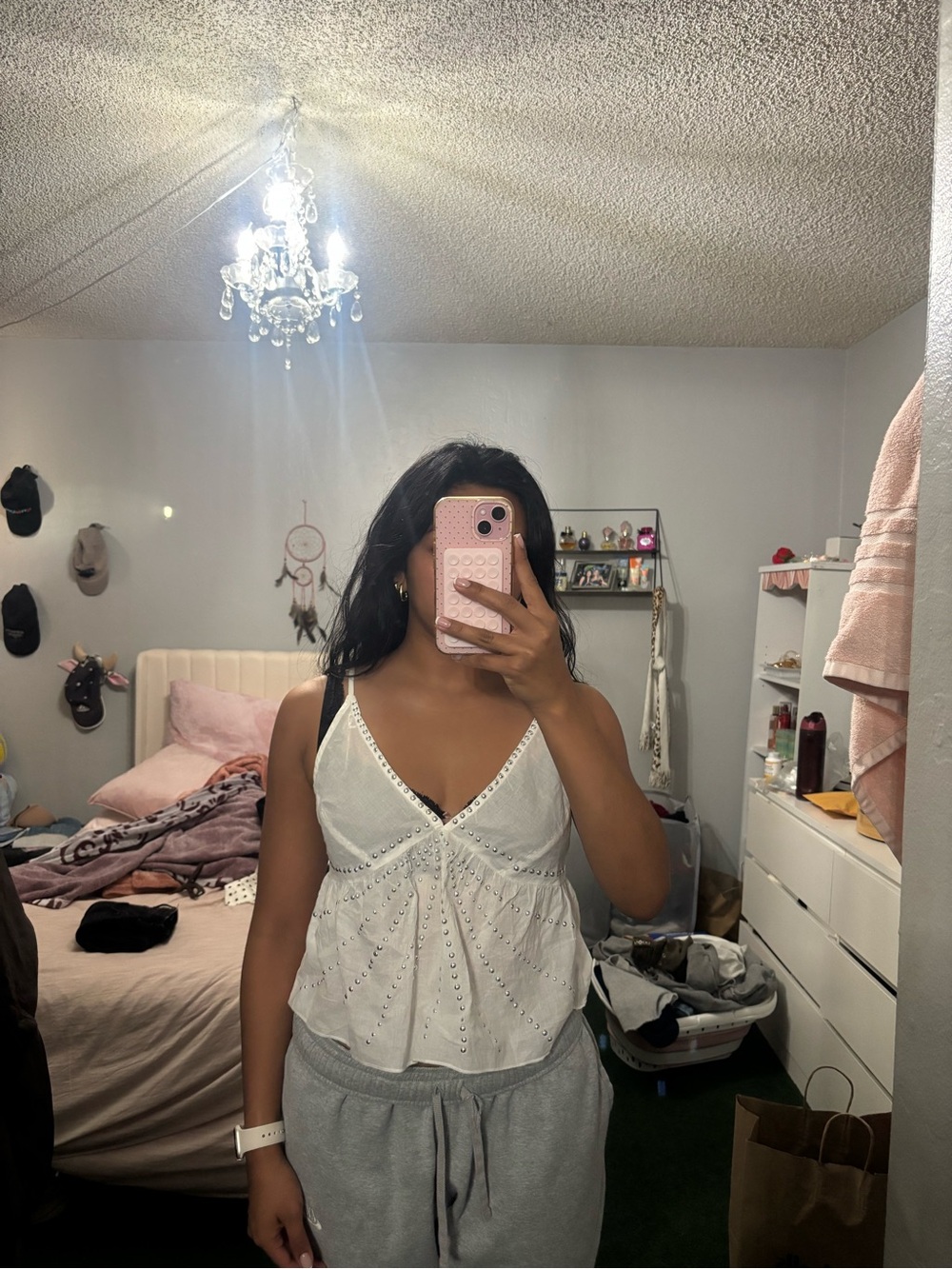Urban Outfitters White V-Neck Camisole
